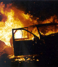 В центре Харькова ночью сгорели 4 авто