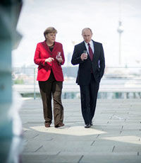 Путин и Меркель продолжат усилия для урегулирования конфликта на Украине