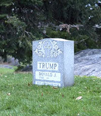 В Центральном парке Нью-Йорка появилась надгробная плита Дональда Трампа