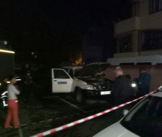 В Ивано-Франковске подожгли автомобиль сотрудников ОБСЕ