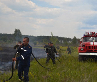 В чернобыльской зоне продолжается тушение пожара площадью 25га