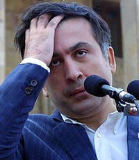 Саакашвили попытался засунуть голову в пасть дельфина