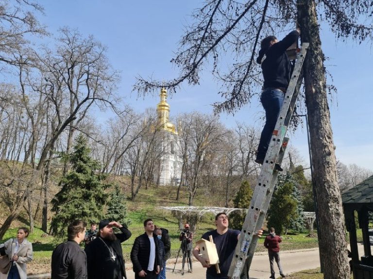 УПЦ к празднику Благовещения разместила скворечники в столичных парках