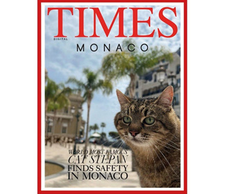 Кот Степан украсил обложку журнала Times Monaco