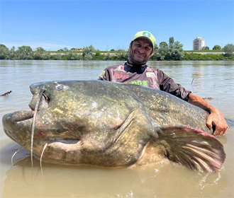 В Италии рыбак выловил гигантского сома