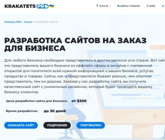 Заказать сайт в веб-студии Krakatets.pro