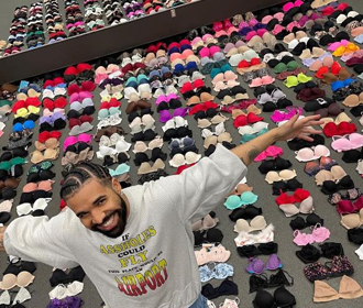 Рэпер Drake похвастался коллекцией бюстгальтеров, брошенных фанатками